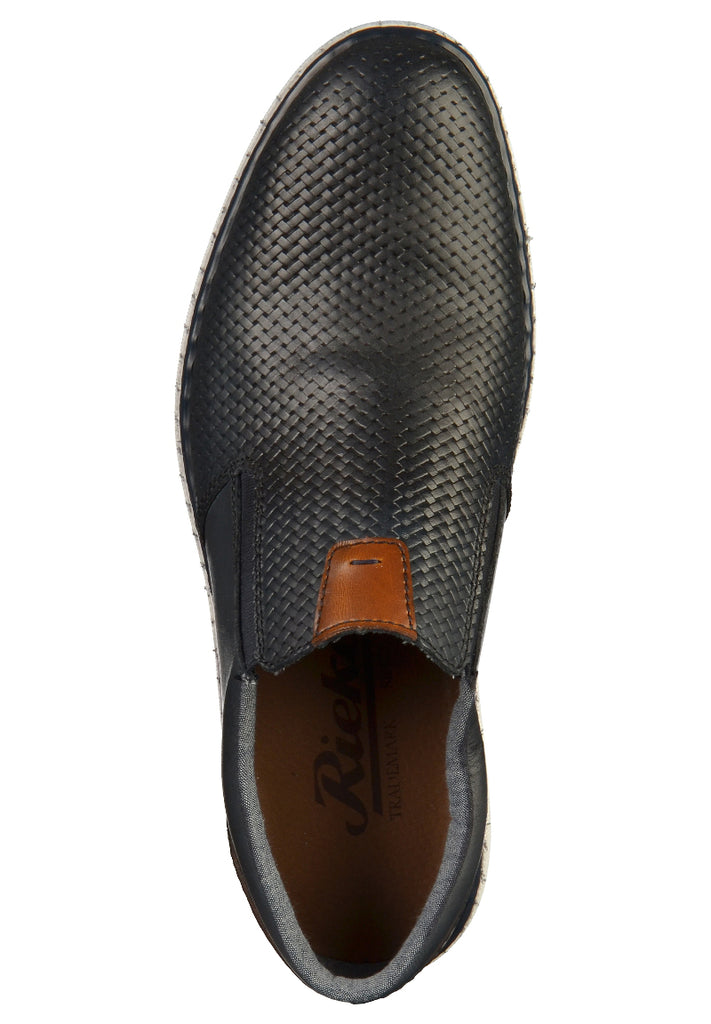 Rieker Slipper Leder Blau - surf4shoes