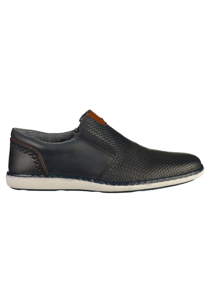 Rieker Slipper Leder Blau - surf4shoes