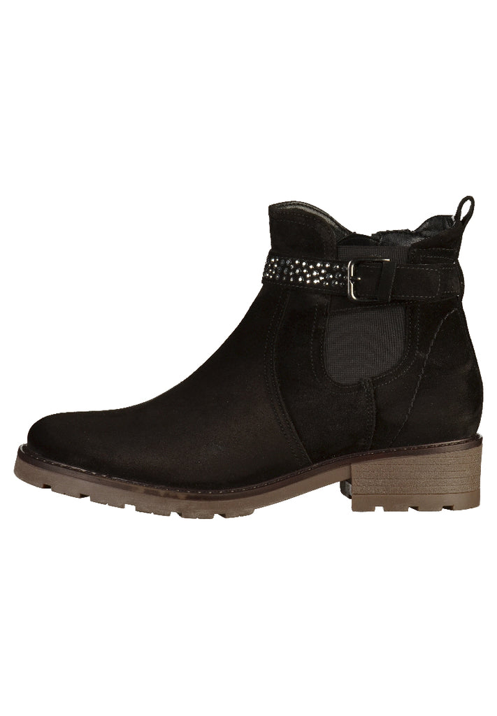 Jenny Stiefelette Veloursleder Schwarz - surf4shoes