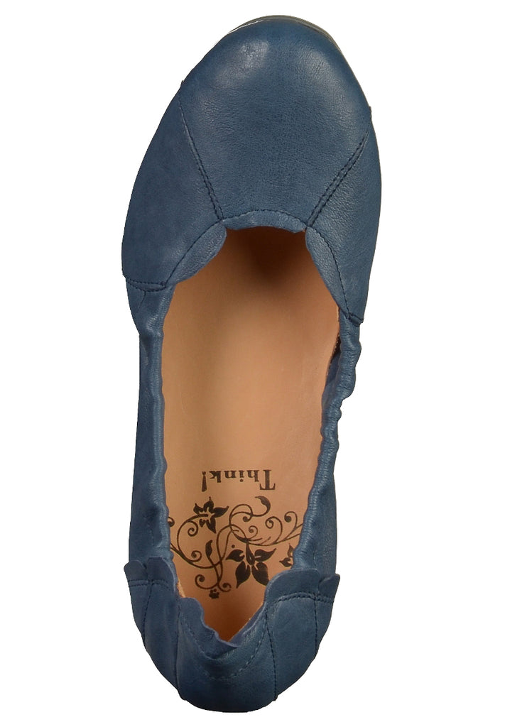 Think! Ballerinas Leder Blau - surf4shoes
