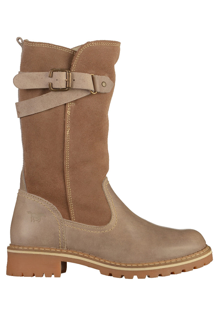 Mustang Stiefel Leder Beige - surf4shoes