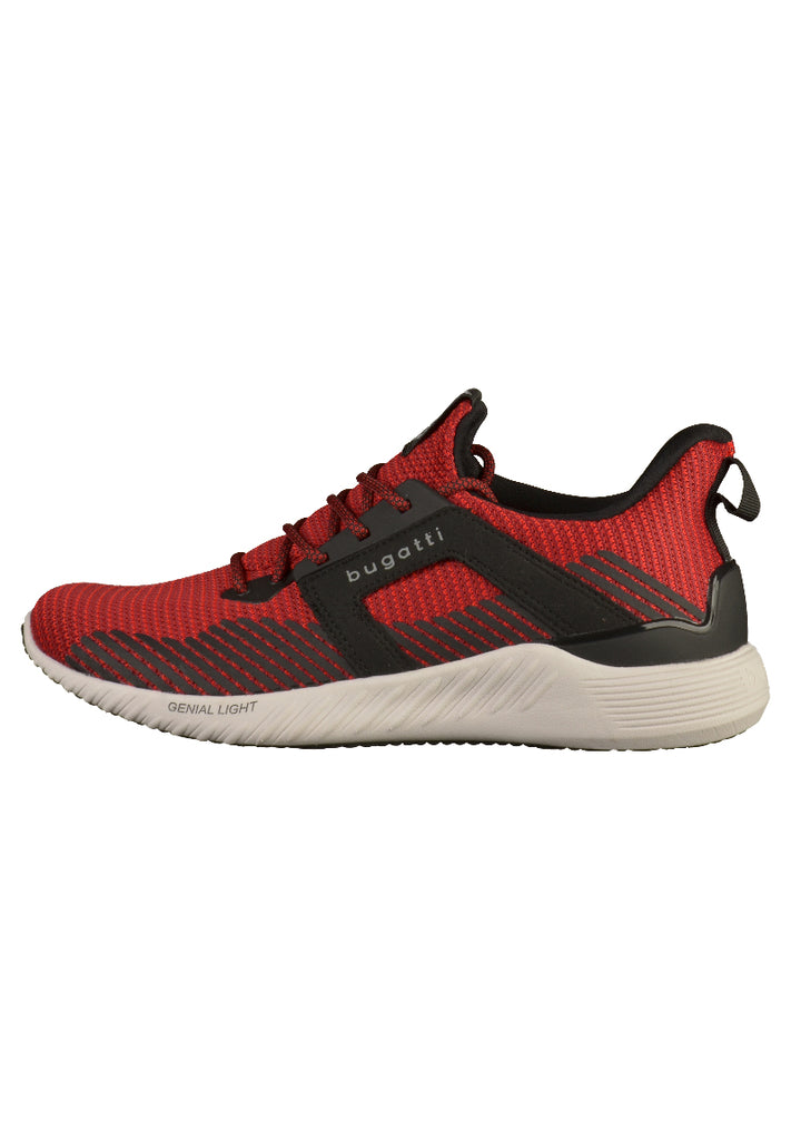 Bugatti Sneaker Lederimitat/Textil Rot/Schwarz - surf4shoes