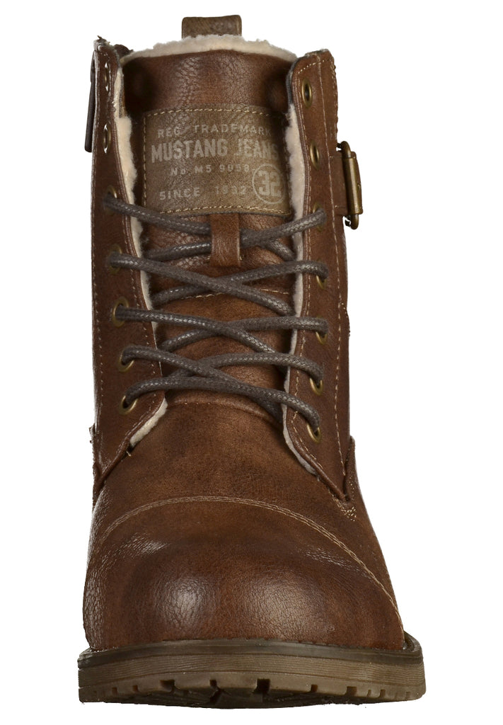 Mustang Stiefelette Lederimitat Mittelbraun - surf4shoes