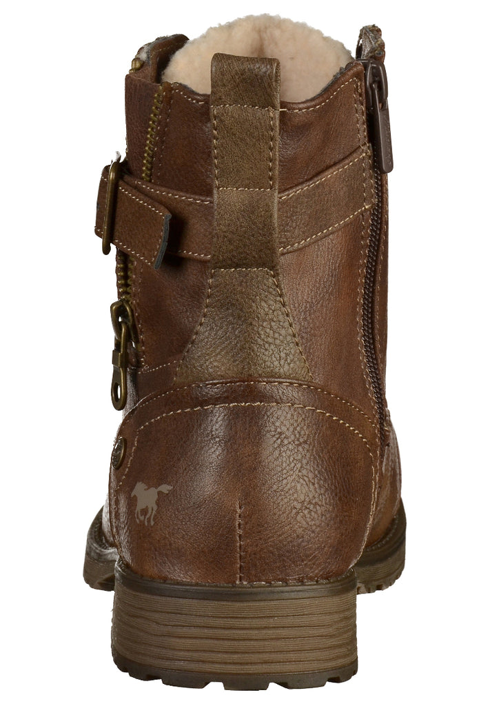 Mustang Stiefelette Lederimitat Mittelbraun - surf4shoes