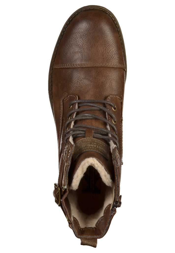 Mustang Stiefelette Lederimitat Mittelbraun - surf4shoes