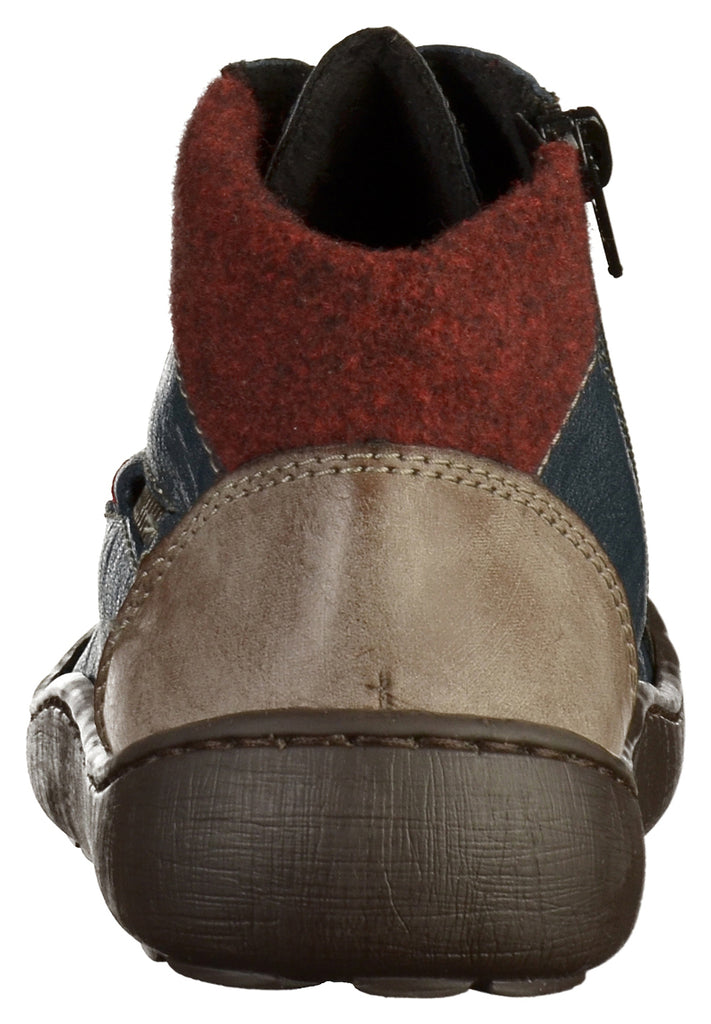 Rieker Stiefelette Glattleder Blau - surf4shoes