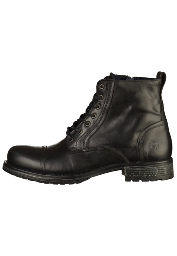 Mustang Stiefelette Leder Schwarz - surf4shoes