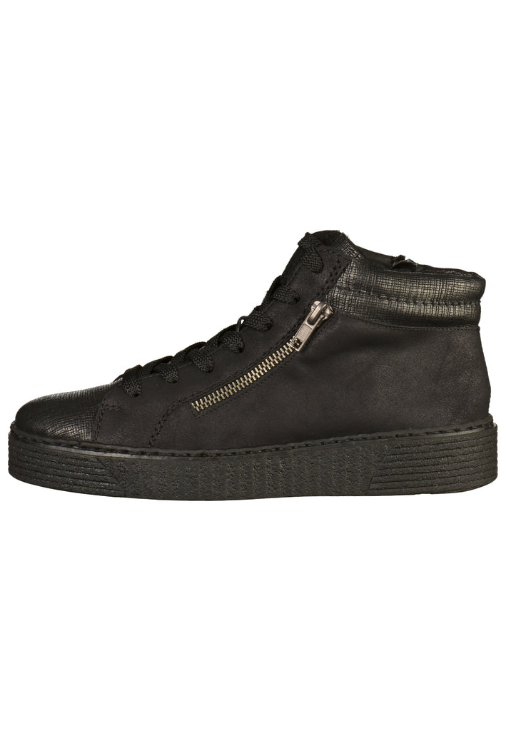 Rieker Sneaker Lederimitat Schwarz - surf4shoes