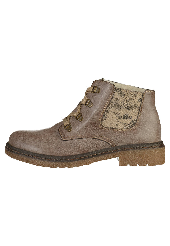 Rieker Stiefelette Lederimitat Grau/Braun - surf4shoes