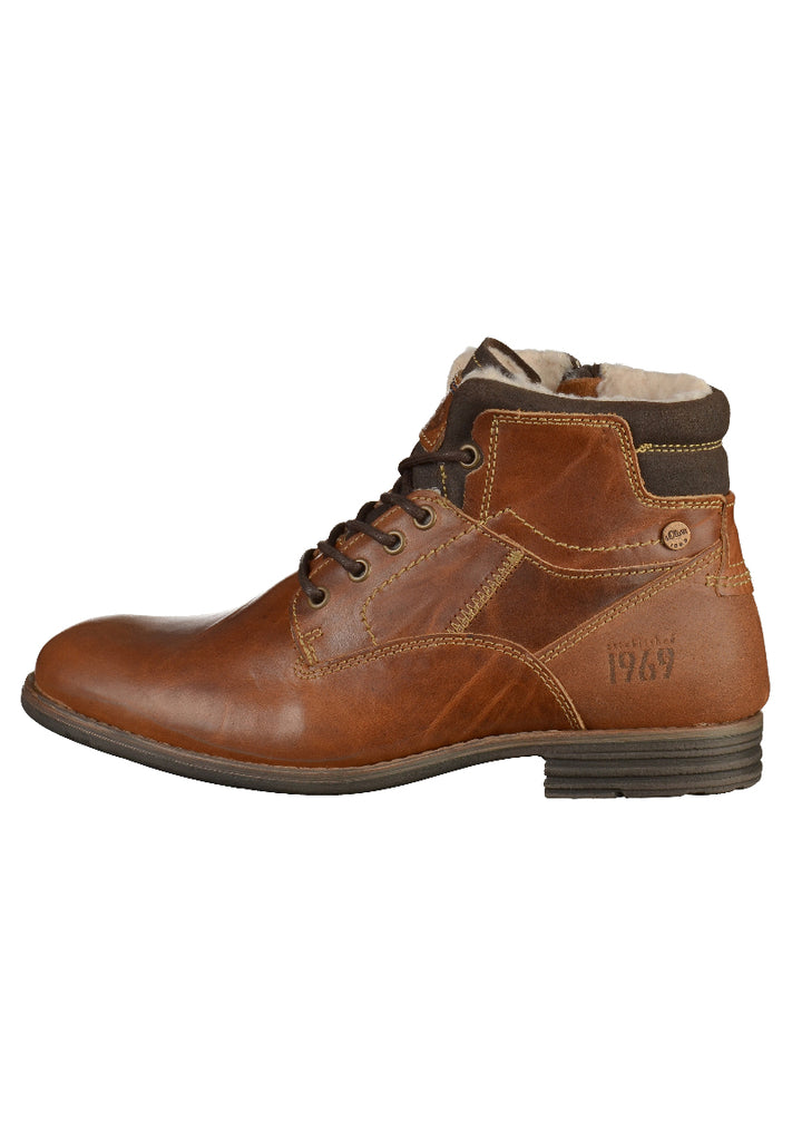 s.Oliver Stiefelette Glattleder Cognac - surf4shoes