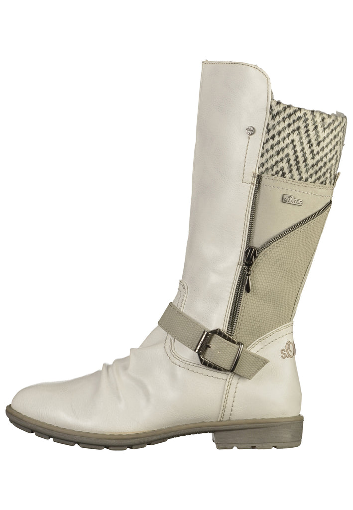 s.Oliver Stiefel Lederimitat Creme - surf4shoes