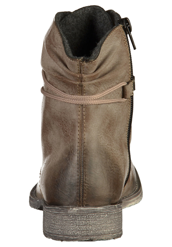 Rieker Stiefelette Lederimitat Braun - surf4shoes