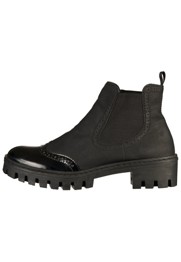 Rieker Stiefelette Lederimitat Schwarz - surf4shoes