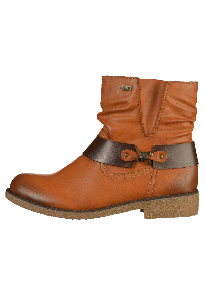 Rieker Stiefelette Lederimitat Braun - surf4shoes
