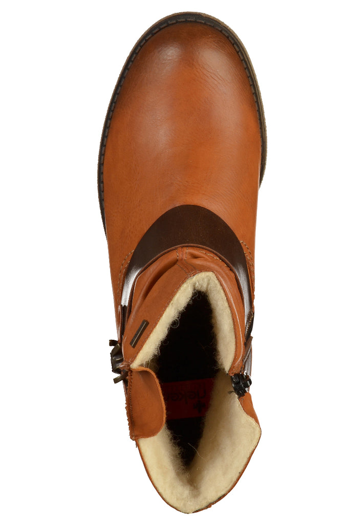 Rieker Stiefelette Lederimitat Braun - surf4shoes