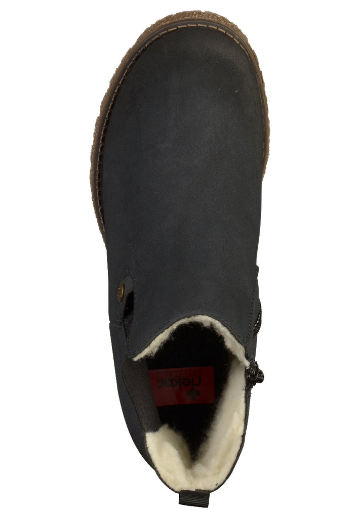 Rieker Stiefelette Lederimitat Blau - surf4shoes