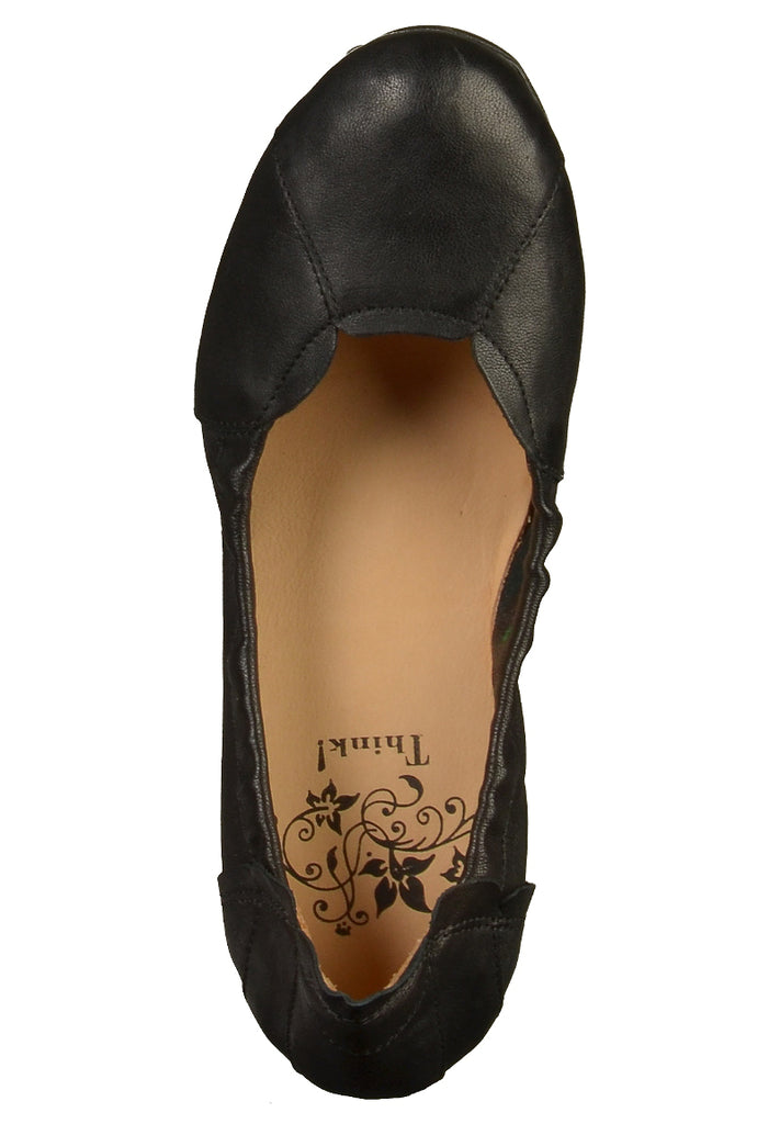 Think! Ballerinas Leder Schwarz - surf4shoes