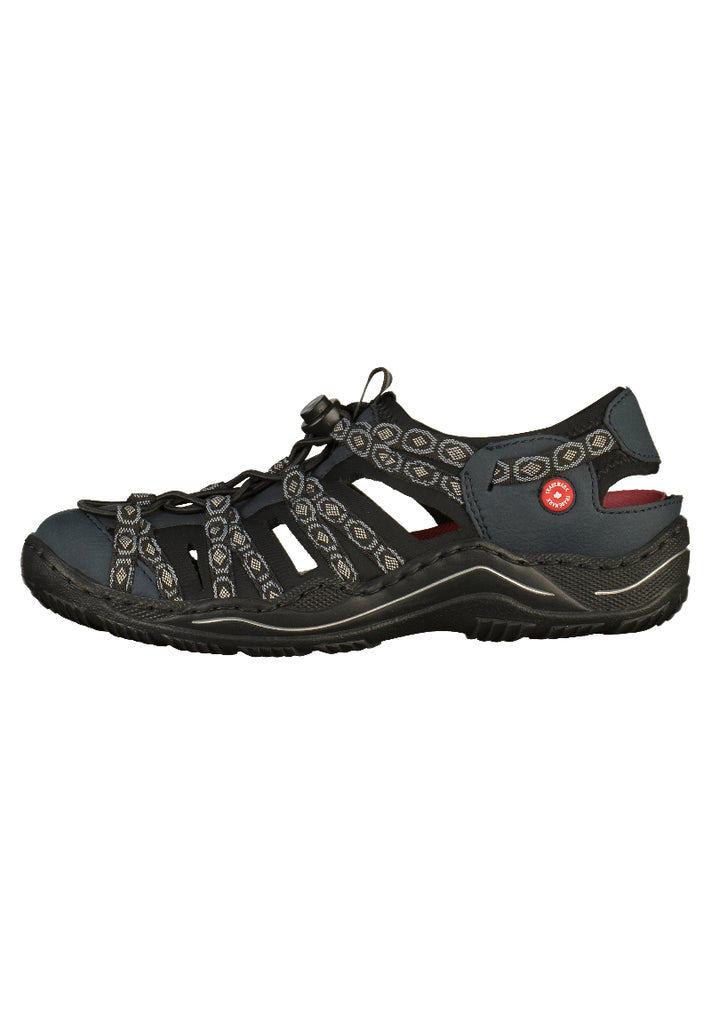 Rieker Halbschuhe Lederimitat Dunkelblau - surf4shoes