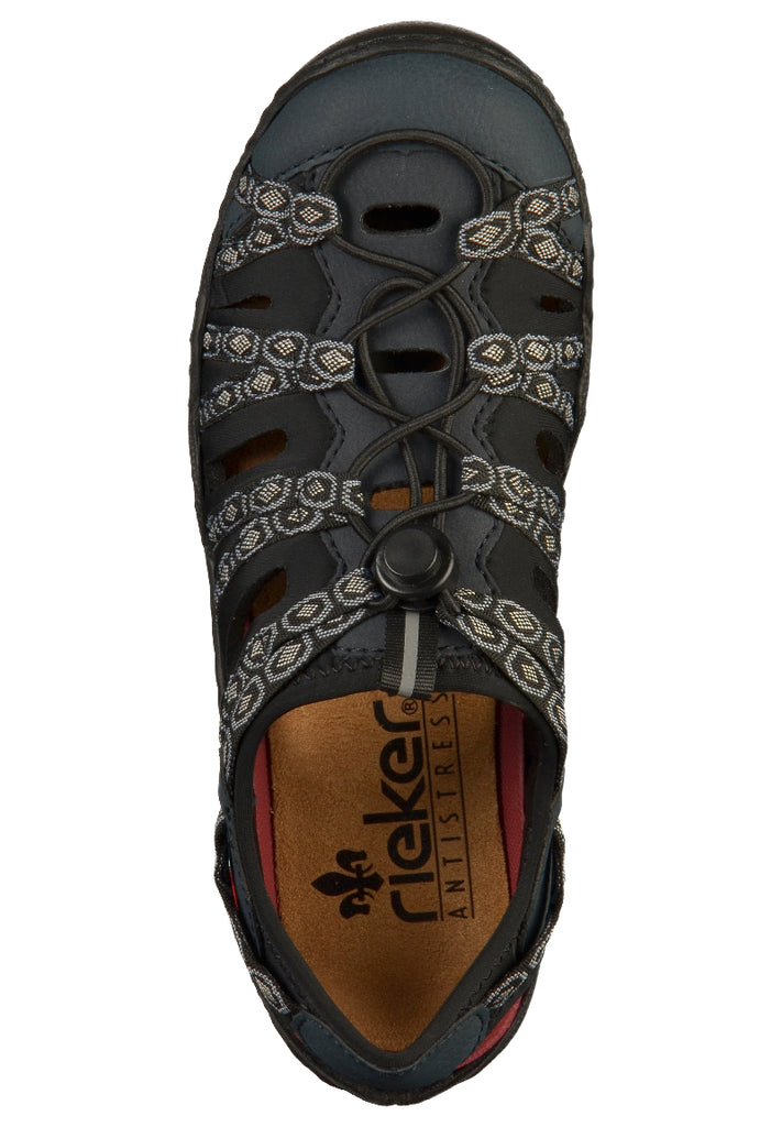 Rieker Halbschuhe Lederimitat Dunkelblau - surf4shoes