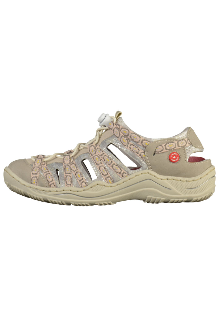 Rieker Halbschuhe Lederimitat Beige - surf4shoes
