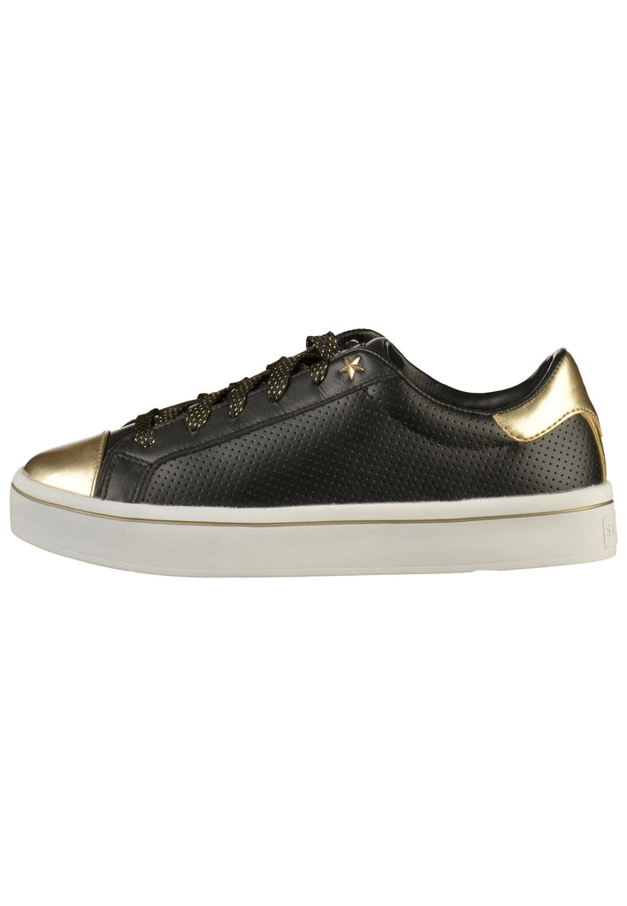 Skechers Sneaker Leder Schwarz/Gold - surf4shoes