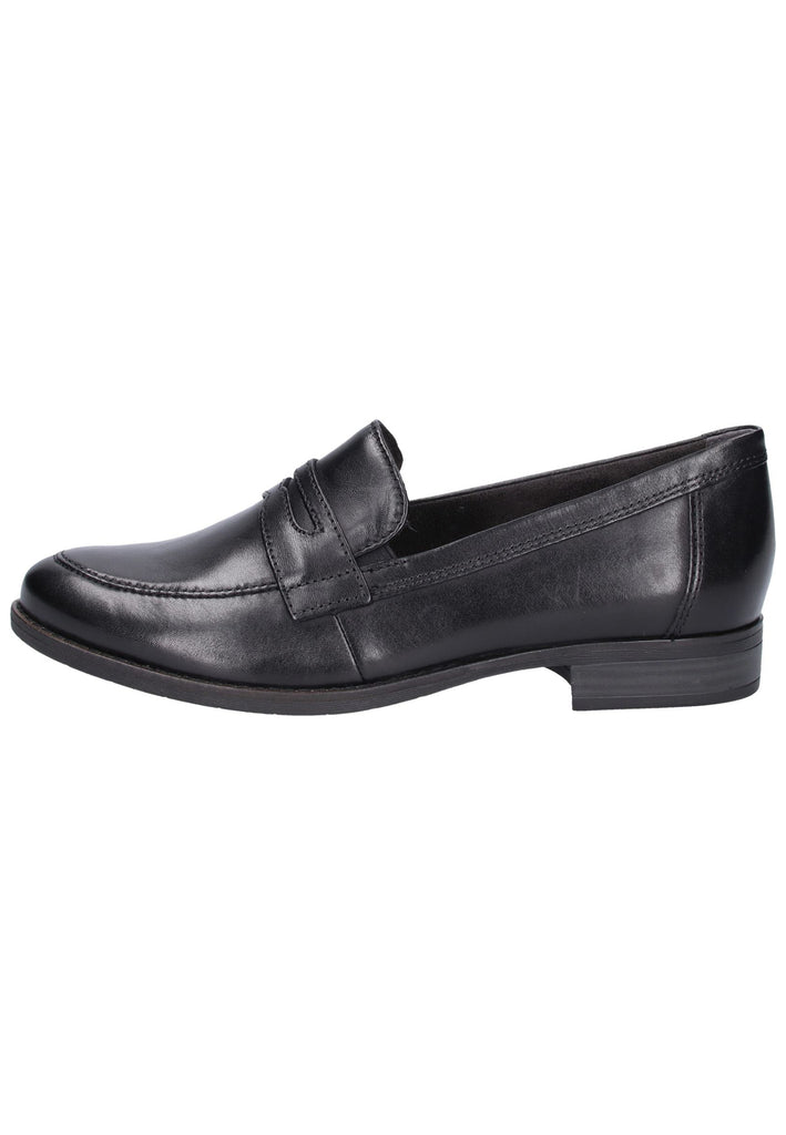 Tamaris Slipper Leder Schwarz - surf4shoes