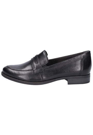 Tamaris Slipper Leder Schwarz - surf4shoes