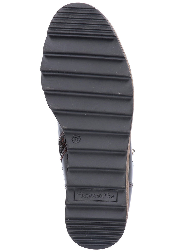 Tamaris Stiefelette Lederimitat/Textil Dunkelbraun - surf4shoes