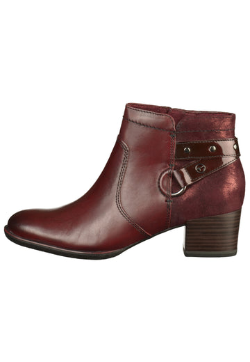 Tamaris Stiefelette Leder/Textil Bordeaux - surf4shoes
