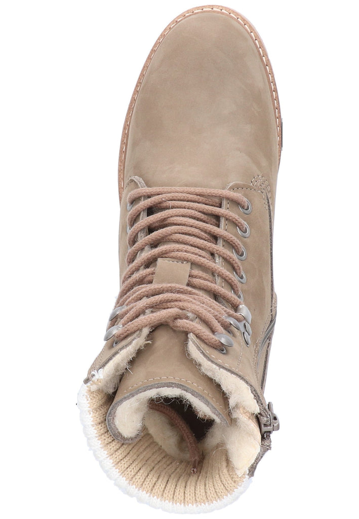 Tamaris Stiefelette Nubukleder Taupe - surf4shoes