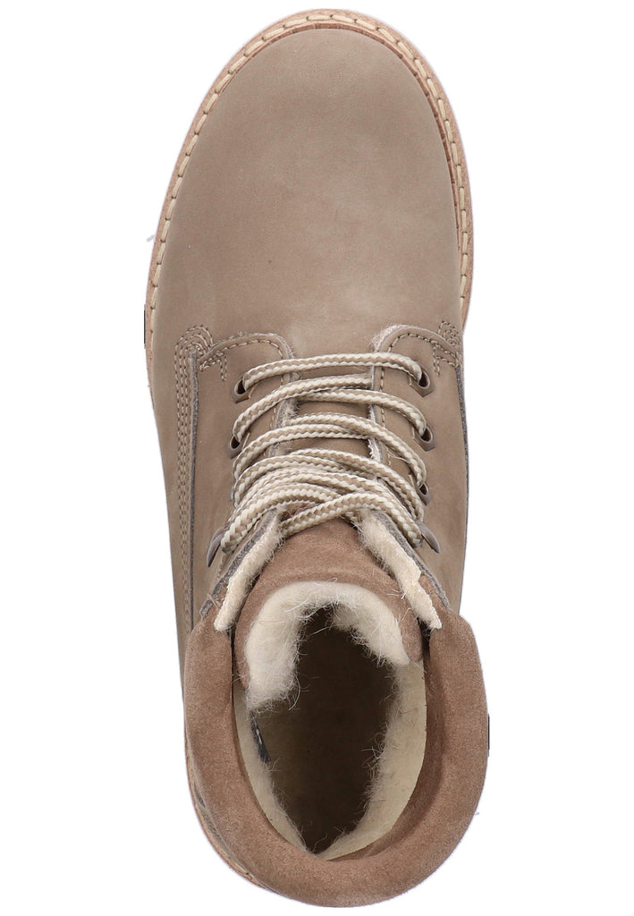 Tamaris Stiefelette Nubukleder Taupe - surf4shoes