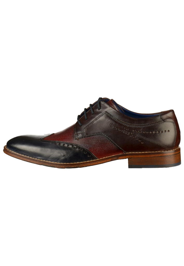 Bugatti Businessschuhe Leder Blau/Braun - surf4shoes