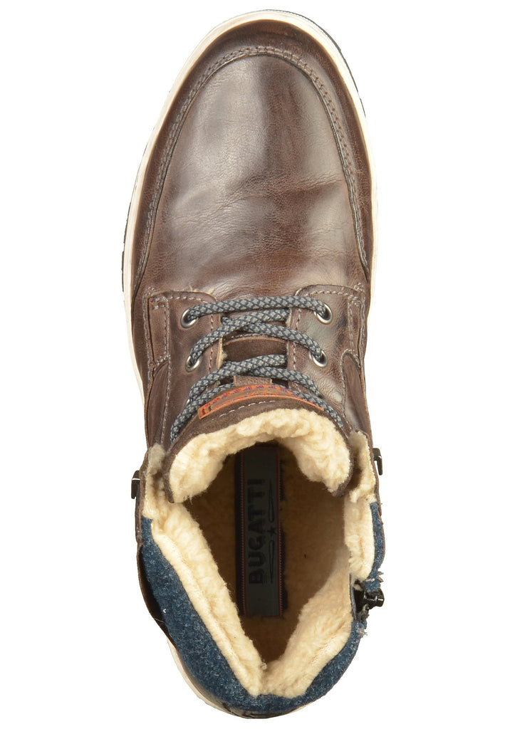Bugatti Stiefelette Leder/Textil Grau/Braun Warmfutter - surf4shoes