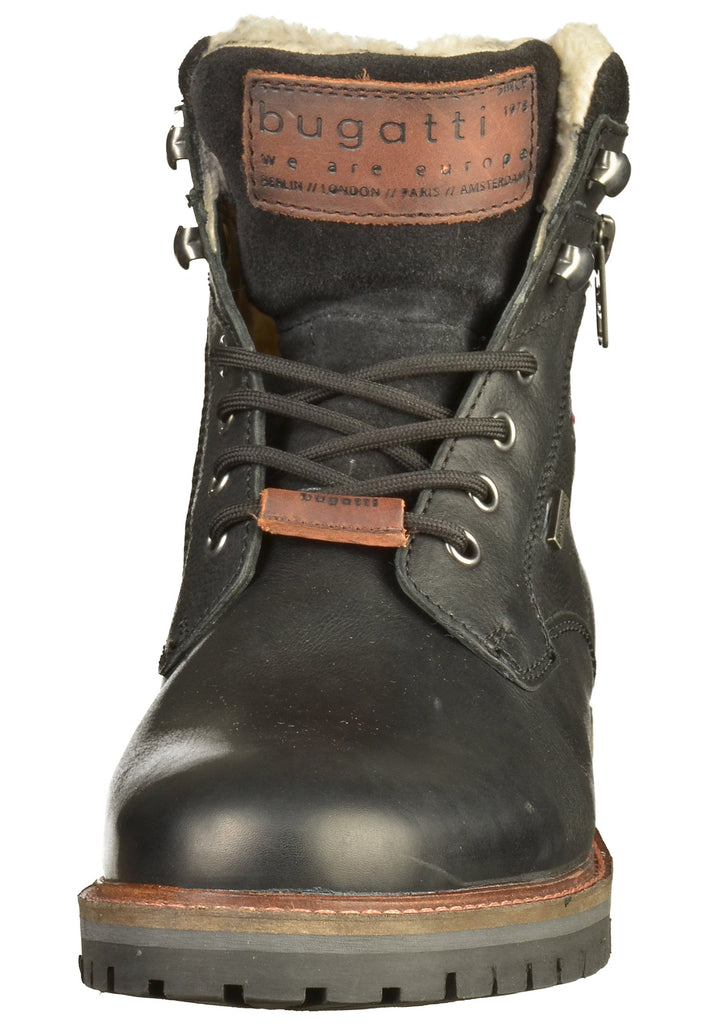 Bugatti Stiefelette Leder Schwarz Warmfutter - surf4shoes