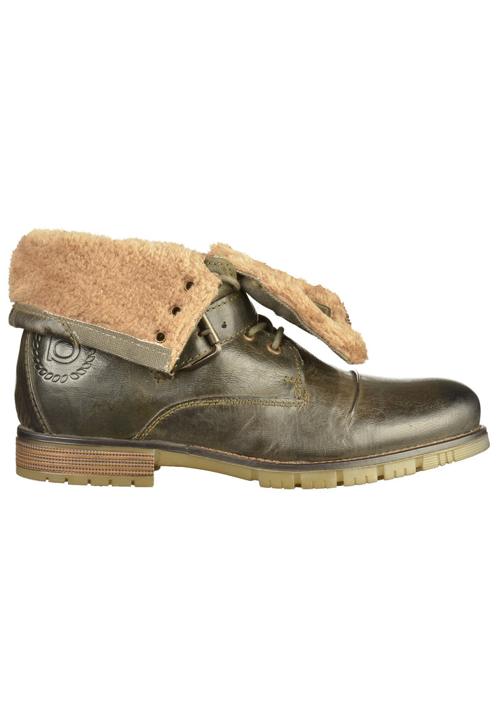 Bugatti Stiefelette Leder/Textil Dunkelgrün - surf4shoes
