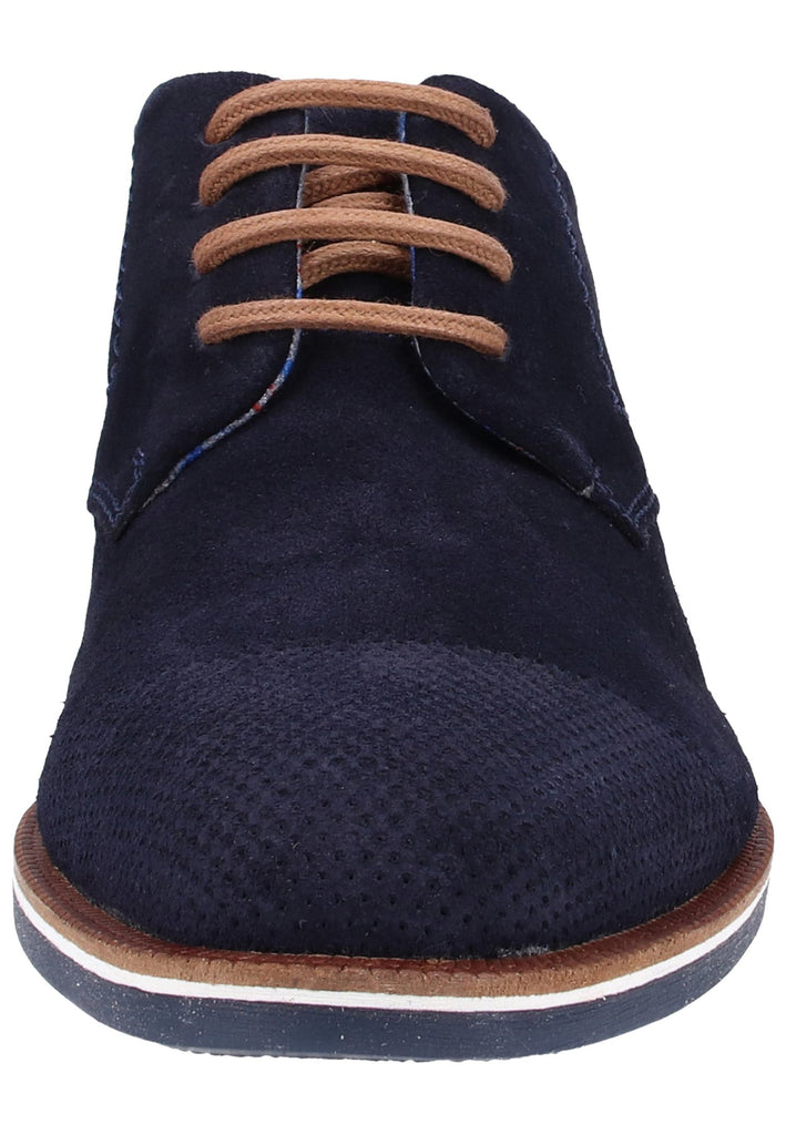 Bugatti Businessschuhe Veloursleder Dunkelblau - surf4shoes