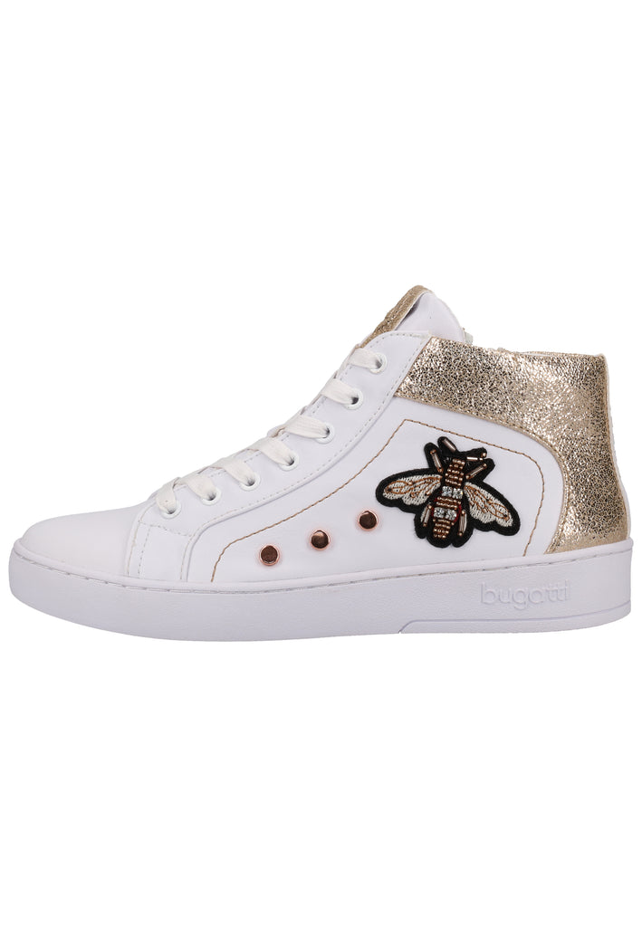 Bugatti Sneaker Lederimitat Weiß/Gold - surf4shoes