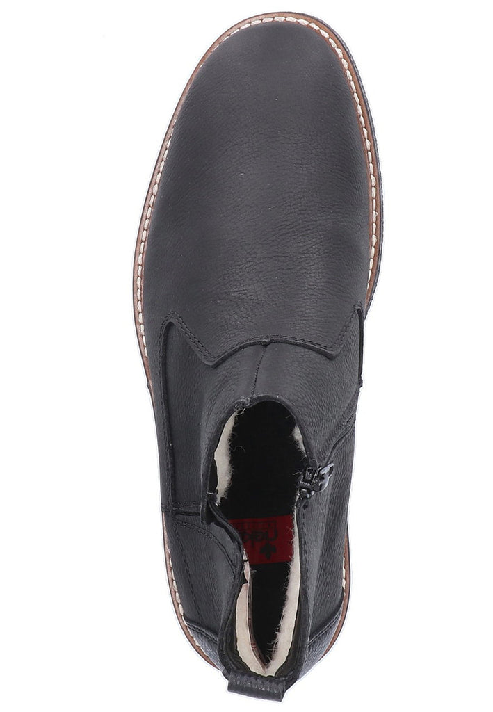 Rieker Stiefelette Leder Schwarz - surf4shoes
