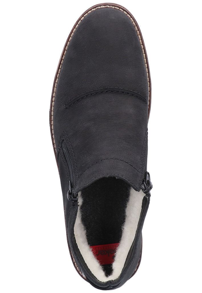 Rieker Stiefelette Leder Schwarz - surf4shoes