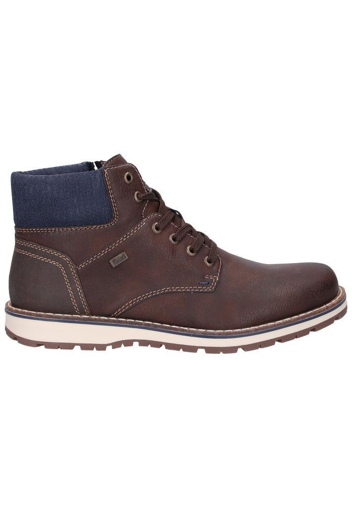 Rieker Stiefelette Lederimitat Dunkelbraun - surf4shoes