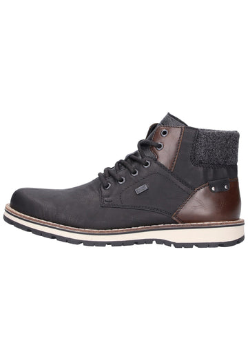 Rieker Stiefelette Lederimitat Schwarz - surf4shoes