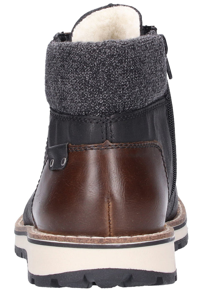 Rieker Stiefelette Lederimitat Schwarz - surf4shoes