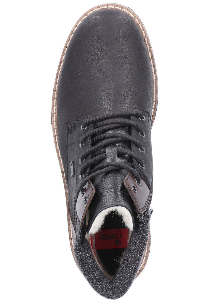 Rieker Stiefelette Lederimitat Schwarz - surf4shoes
