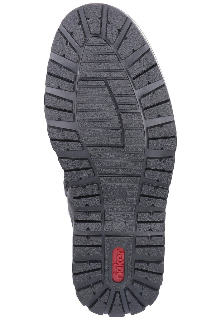 Rieker Stiefelette Lederimitat Schwarz - surf4shoes