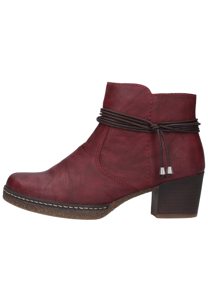 Rieker Stiefelette Lederimitat Rot - surf4shoes