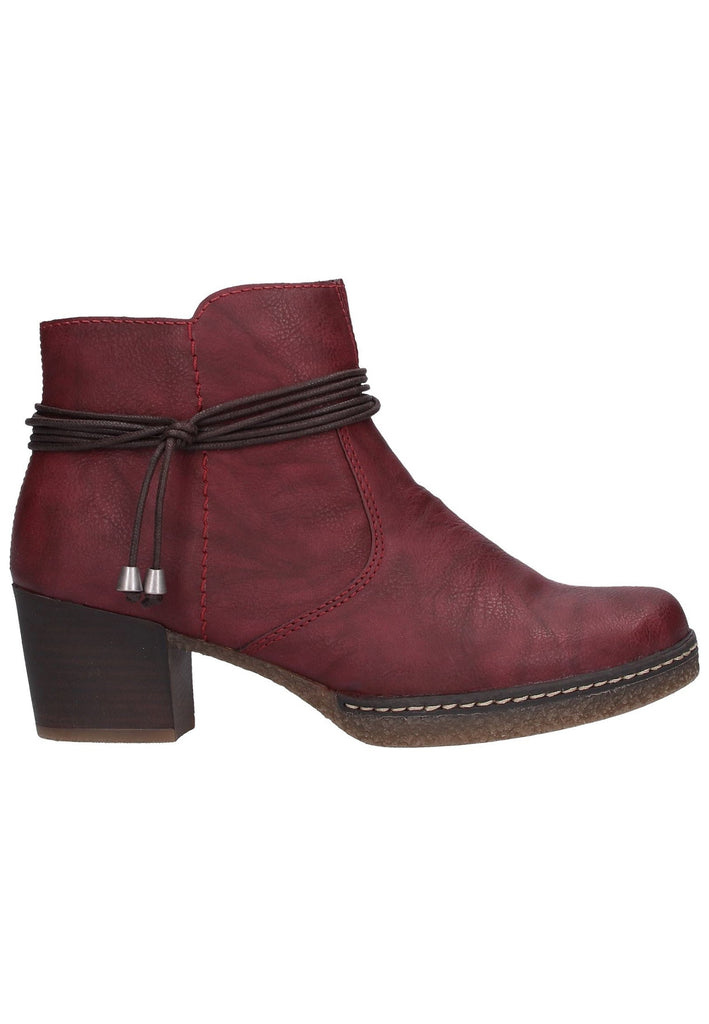 Rieker Stiefelette Lederimitat Rot - surf4shoes
