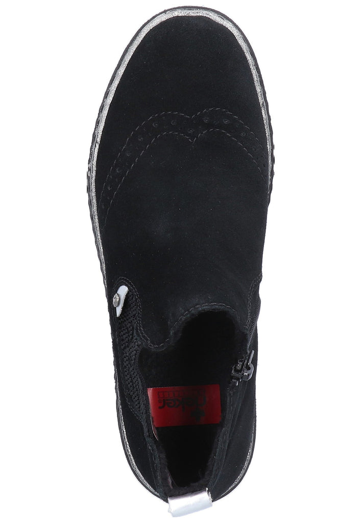 Rieker Stiefelette Leder Schwarz - surf4shoes
