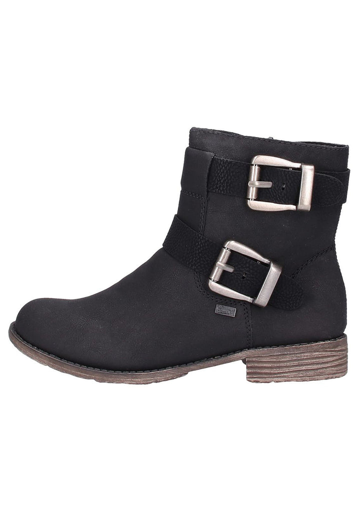 Rieker Stiefelette Lederimitat Schwarz - surf4shoes