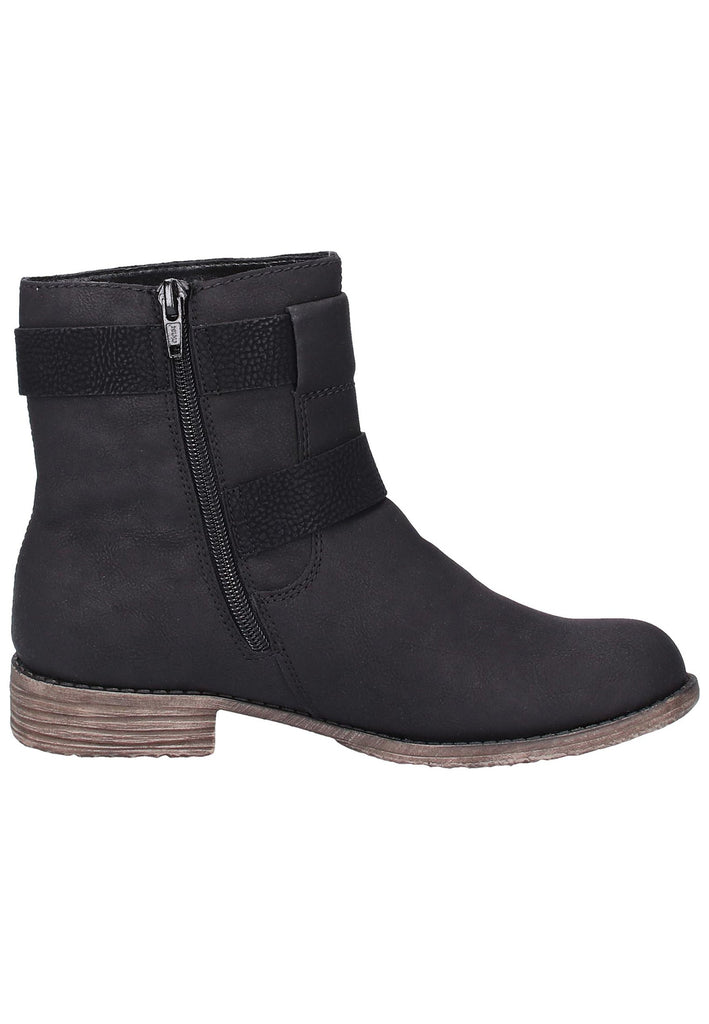Rieker Stiefelette Lederimitat Schwarz - surf4shoes