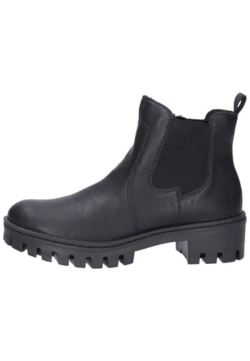 Rieker Stiefelette Lederimitat Schwarz - surf4shoes